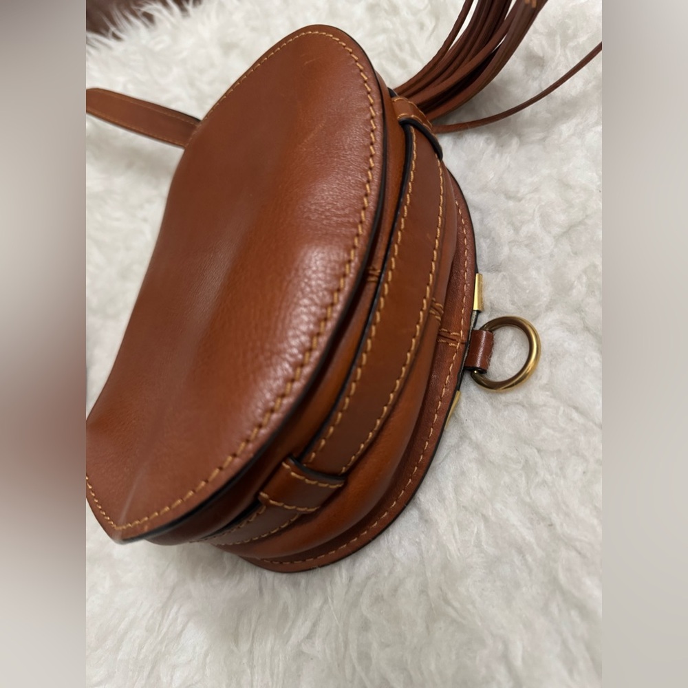 Chloe Marcie Tassel Crossbody Bag Whipstitch Leather Small - Picture 7 of 14